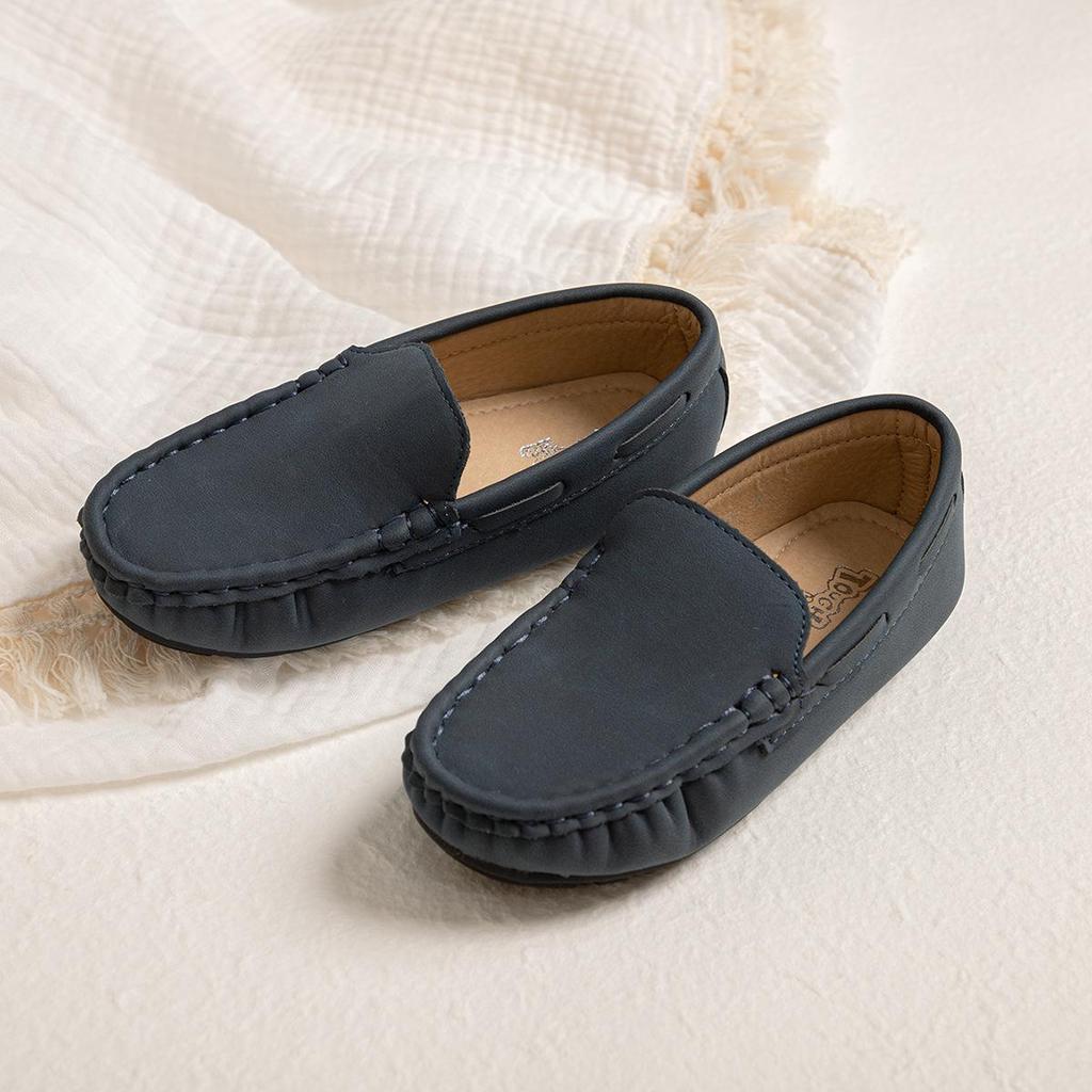 Модные повседневные кожаные туфли для мальчиков в корейском стиле с нескользящей подошвой - мягкая подошва, удобные для осени и зимы