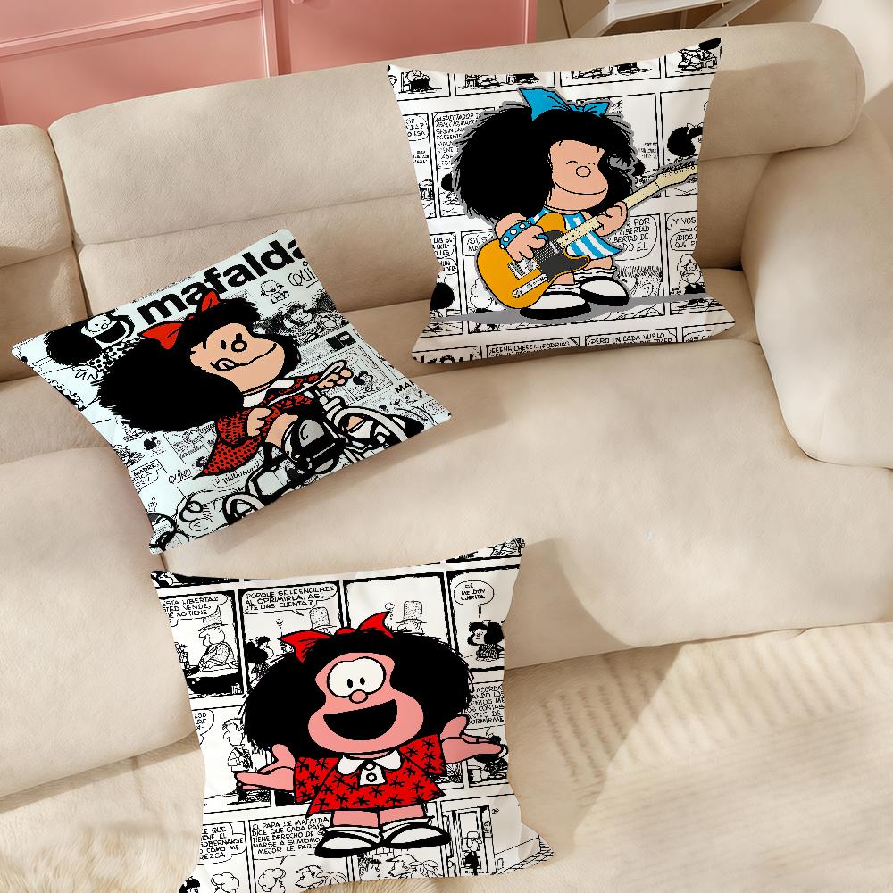 Cartoon Cute Mafalda Pillow Case Suitable For Bedrooms Living Rooms Cars Home Decoration