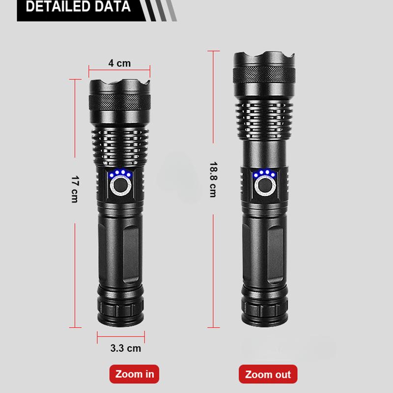 Сверхмощный фонарик XHP360 Высокомощный фонарик XHP50.2 Тип C перезаряжаемые светодиодные фонарики тактический фонарь для кемпинга