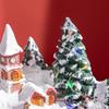 Christmas Village Christmas Scene with LED Lights and Moving Train, Tabletop Christmas Decoration, 20x19.5x20 cm, Multicolor