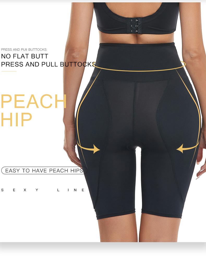 High Waist Hip Enhancement Crotch Fake Buttocks Lifting Pants Sponge Pads Large Size Waist Cinching Girdle Platoon Button Body Shaping Pants