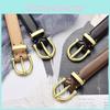 Woman Pu Fashion Leather Belt With Round Metal Buckle For Casual And Office Wear