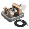 PUTIKEEG Ham Radio Electric Key Morse Code Practice Machine Magnetic Feedback Manual Double Paddle Electric Key with Magnetic Circuit Bounce for