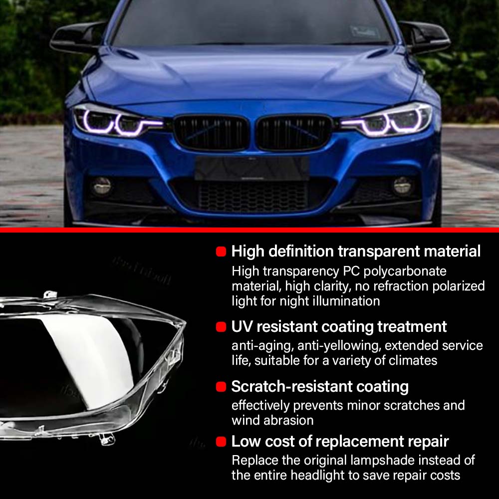 Подходит для BMW 3 серии F30 F35 Плафон 2013-2015 Защита автомобильных фар LED Фара Крышка линзы Корпус Автоаксессуары