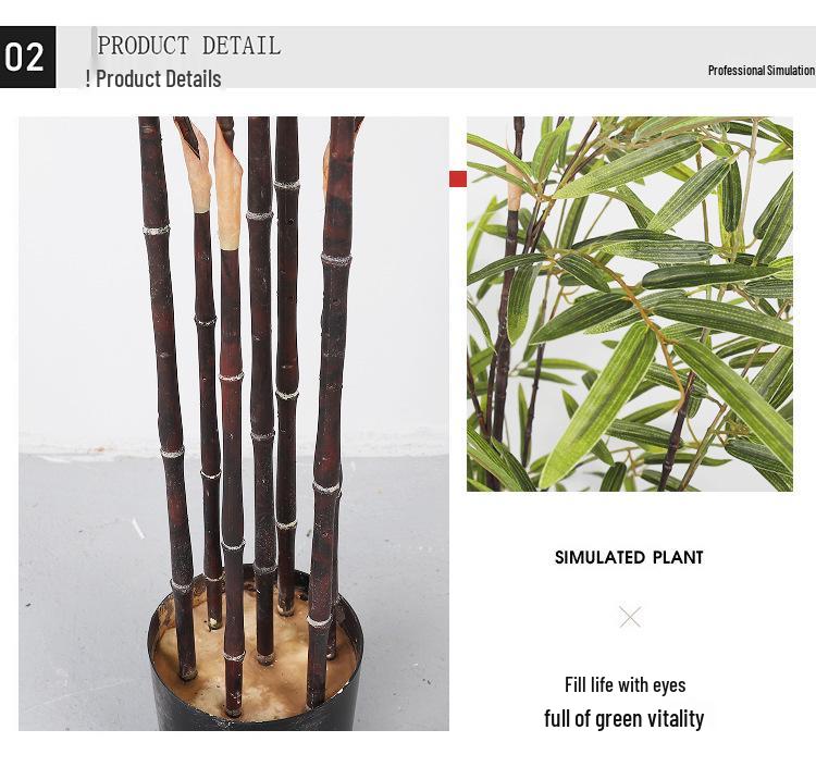 Nordic Decorative Bamboo Partition with Artificial Greenery for Mall Display