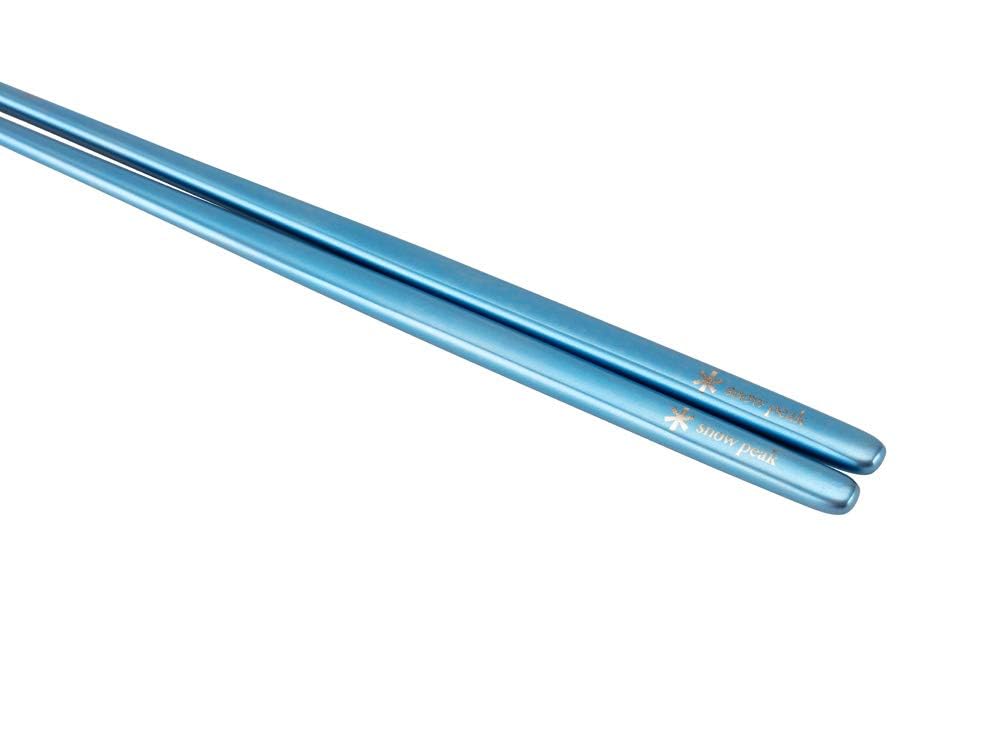 Snow Peak Titanium Tapered Chopsticks, Blue, SCT-115-BL (Novelty Included)