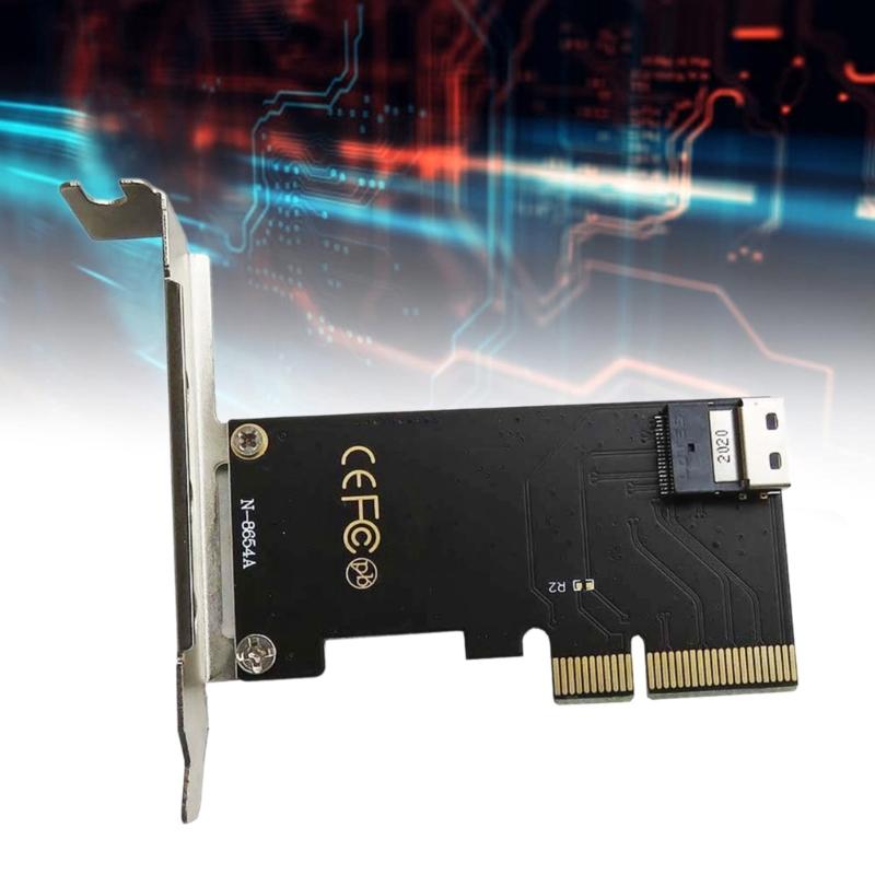 Effective PCIe 4.0 X4 To Slimlines SFF8654 Adapter Card Computer Hard Drive Fast Data Transfer Card Half Height Baffle