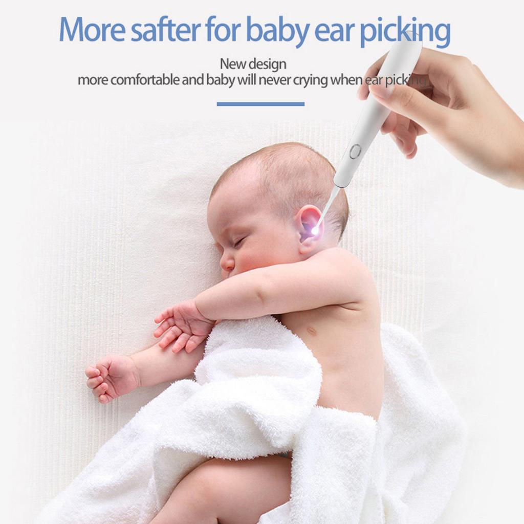 Portable Ear Cleaner with LED Light Illuminating Ear Wax Remover Ear Cleaning Tool Earpicks with 4 Replaceable Tips for