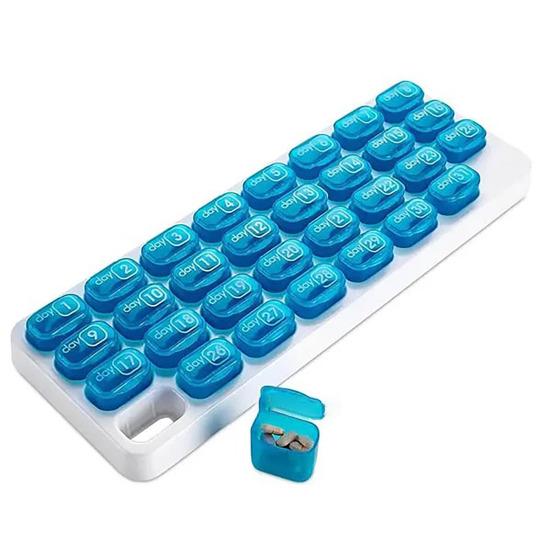 Monthly Pill Organizer with Removable Pocket-Sized Storage Box Snap Lid Storage Case for Daily