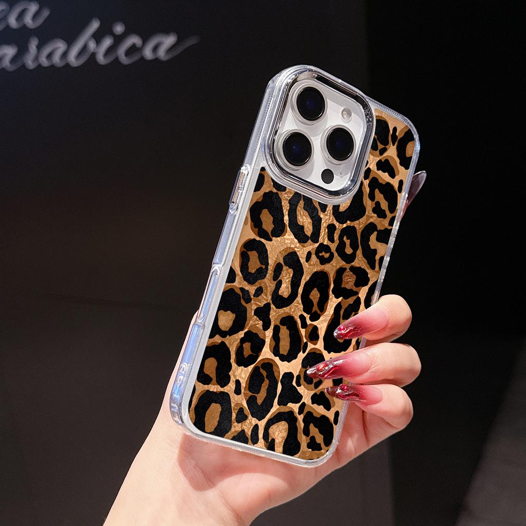 Коричнево-черный леопардовый чехол для телефона iPhone 17 Air 16E 16 15 Pro Max 14 Plus 13 12 Mini X Xs 8 7 Мягкий ТПУ чехол Аксессуар