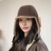 Plush Bomber Hat Windproof Ski Earflap Bonnet Fashion Velvet Pilot Hat  Skiing