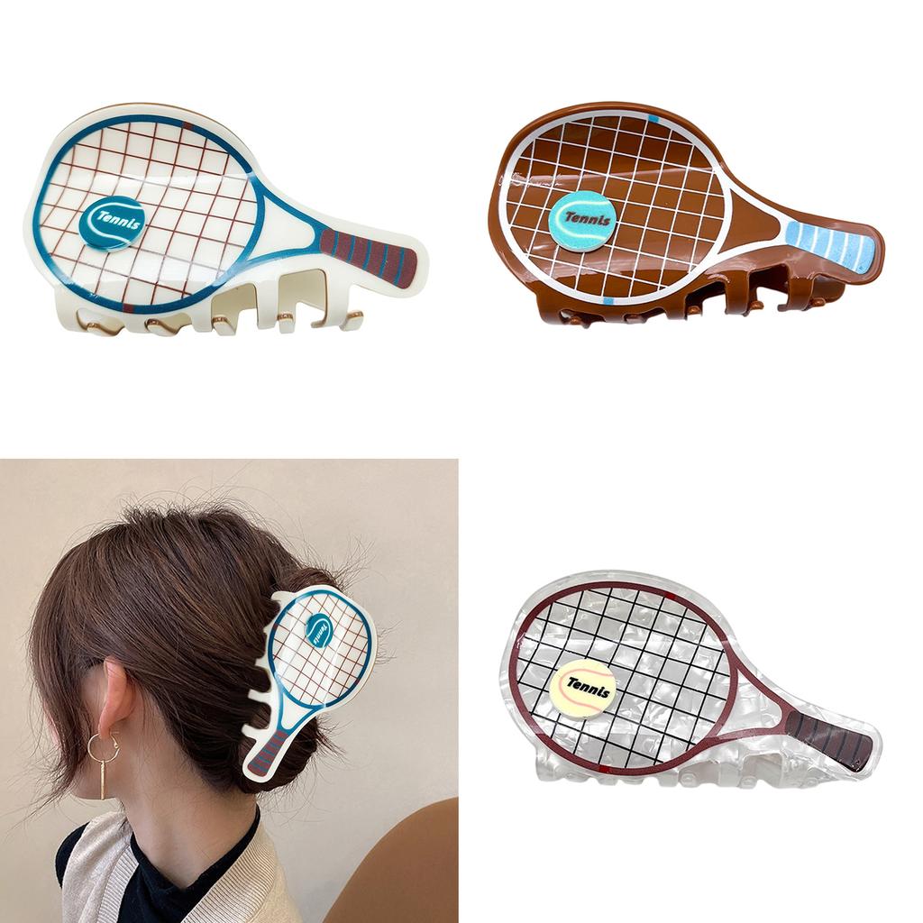 Creative Tennis Racket Hair Clip Non Slip Grip Sports Theme Hair Accessory For Women Girls Daily Use