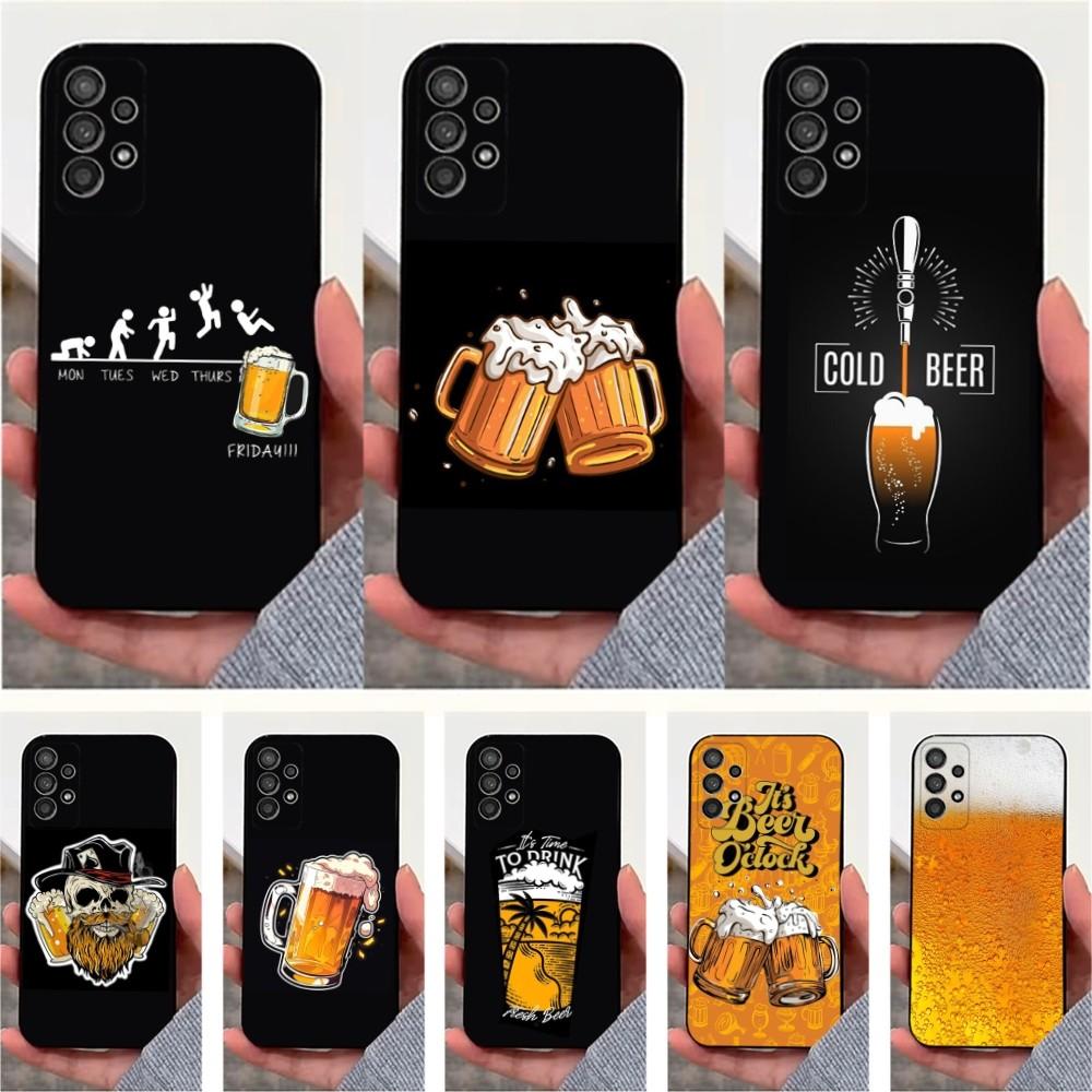 Интересный чехол для телефона с принтом пива для Samsung S25, S24, S23, S22, S20, S21, S10, Ultra, Plus, Lite, FE, Мягкий силиконовый черный чехол