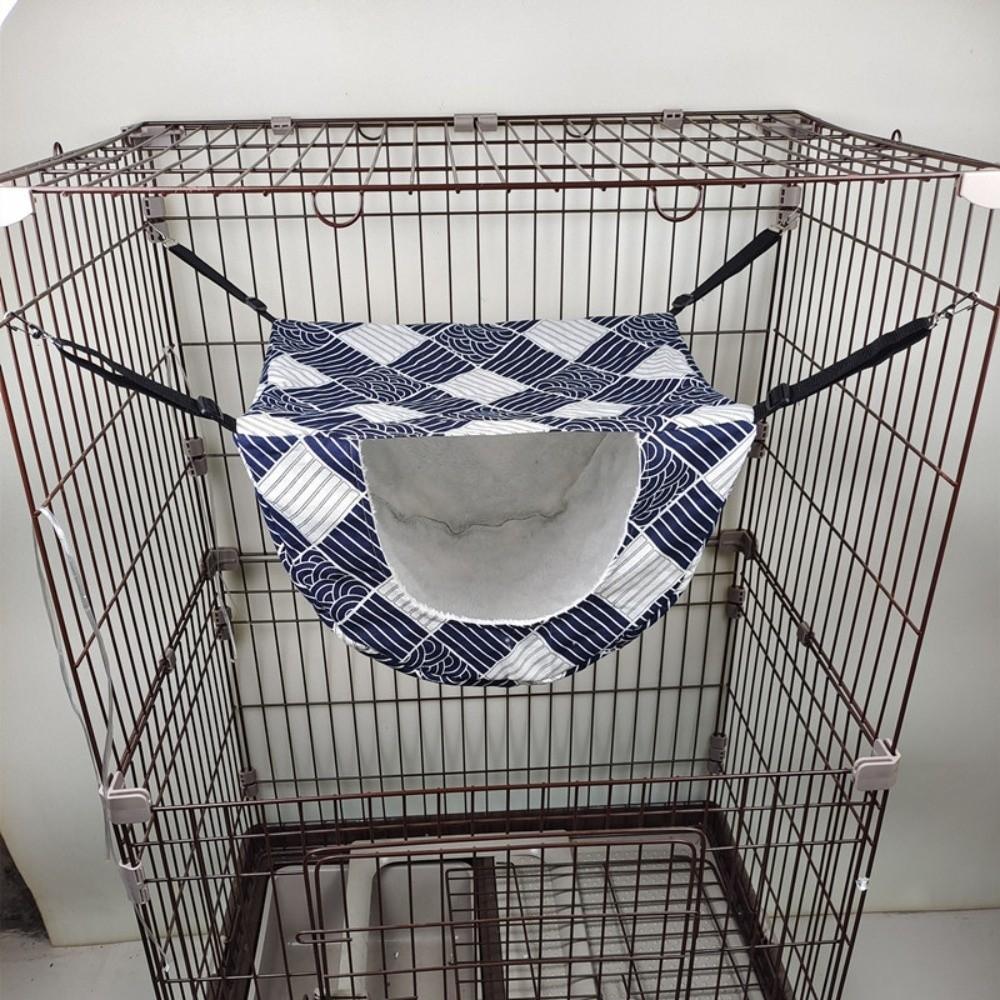 Breathable Cat Cage Hammock Adjustable Lanyard Cat Hanging Bed Kitten Swing Bed  Small Animal