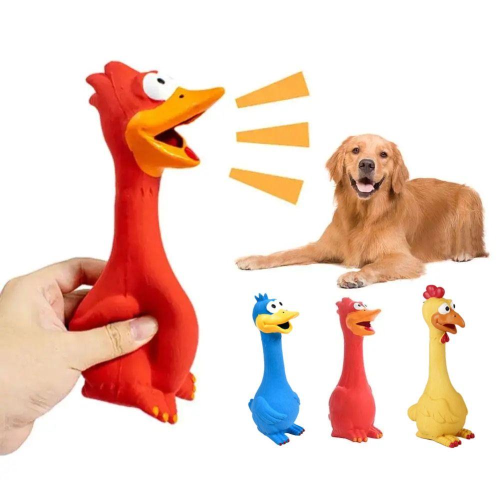 Flexible Squeaky Dog Toys Simulation Pet Squeeze Sound Toy Creative Latex Screaming Chicken  Horse