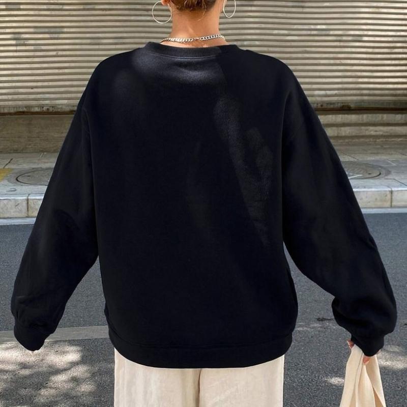 Women's Loose Crew Neck Hoodie, Relaxed Fit, Ideal for Home Lounge & Errand