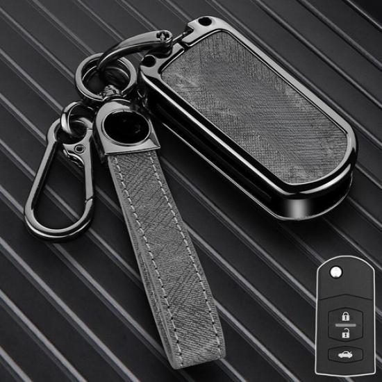 Zinc Alloy Leather Car Key Case Cover For Mazda 2 3 5 6 BT50 MPV CX-7 CX-9 MX5