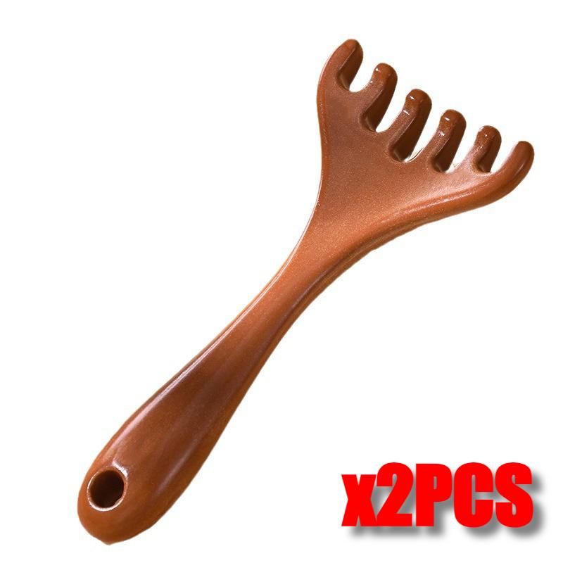 Натуральный деревянный широкий зубчатый длинный расческа для массажа меридиана антистатическая головка шесть когтей массажер способствует циркуляции крови