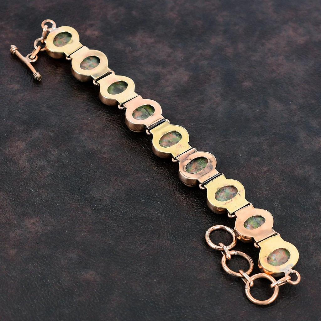 Браслет из унакита Медный браслет Регулируемый браслет-цепочка Украшения ручной работы Браслет из натурального камня Украшения из античной меди Подарки для женщин