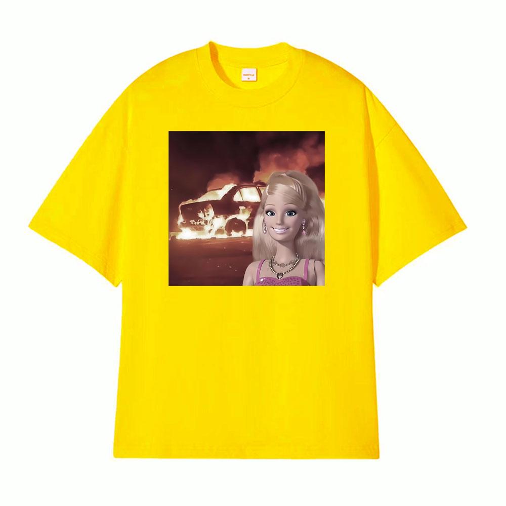 Vintage Doll Face Meme Comfort Weird Aesthetic T Shirt Unisexs Clothes Fashion Street T Shirts Summer Casual Short Sleeve Tshirts