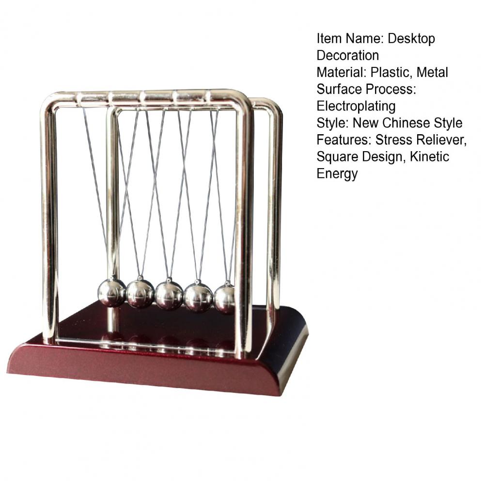 Колыбель Ньютона Металлический Маятник Образовательная Физическая Игрушка Квадратный Дизайн Кинетическая Энергия Офисный Сниматель Стресса Орнамент Балансировочный Мяч