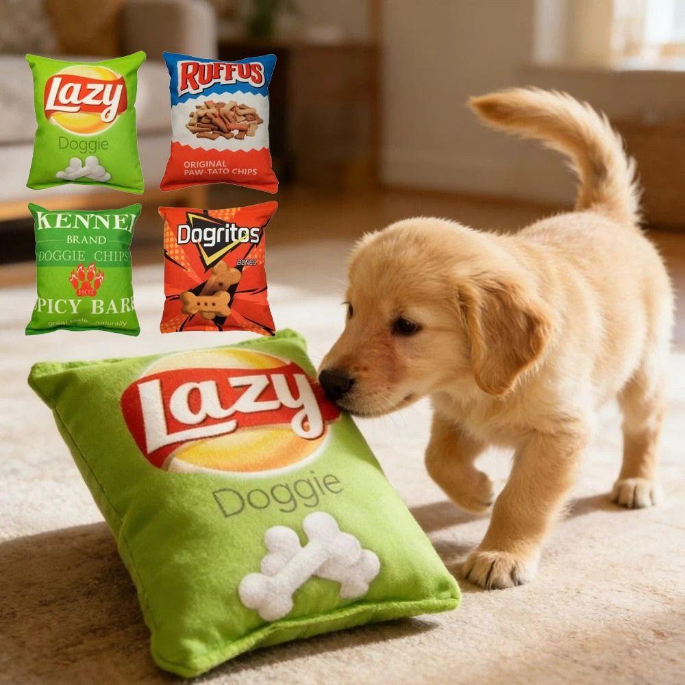 Clean Teeth Plush Potato Chip Toy Creative Chew Training Toy Soft Dogs Gnawing on Toys  for Pets