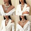 Punk Girl Cross Pendant Necklace With Geometric Alloy Design For Fashion Daily Wear