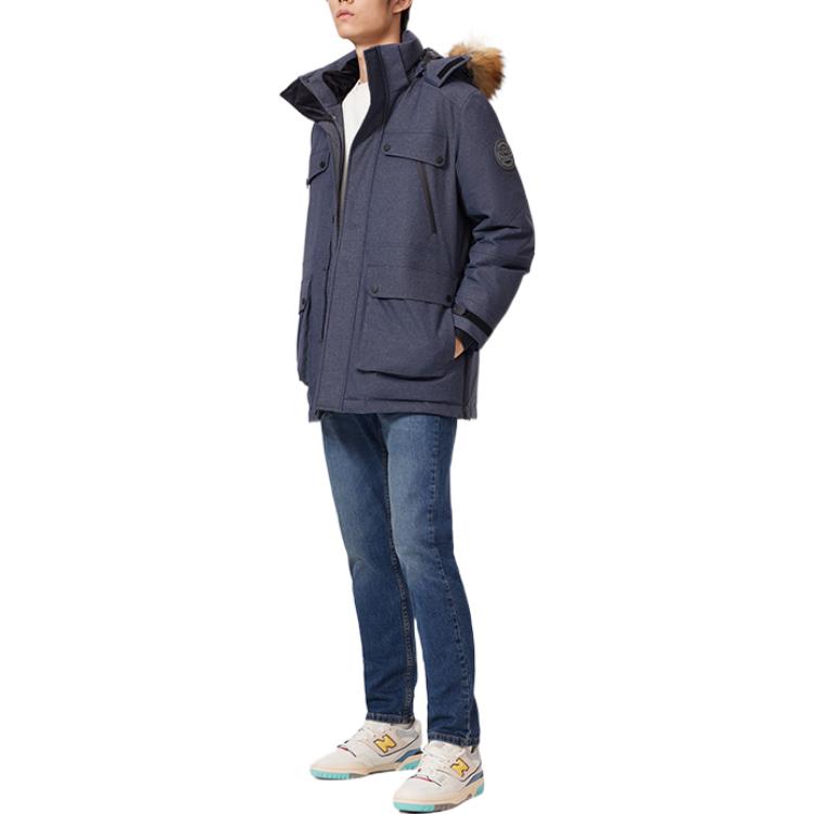 Levis FW22 Однотонная куртка с меховым воротником на молнии, с длинным рукавом, пуховик мужской, куртка темная A5165-0001