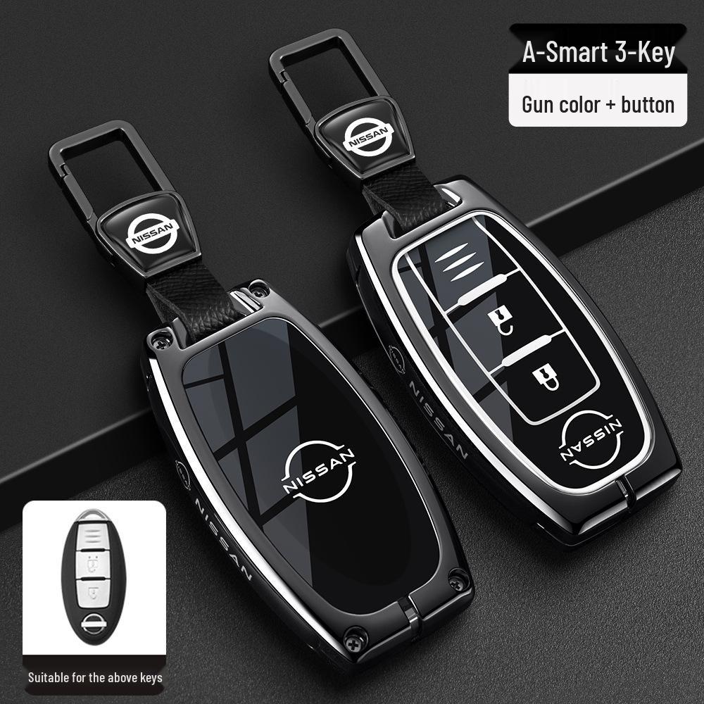 Чехол для ключей Nissan: Подходит для новых моделей Sylphy, Teana, Tiida, Qashqai, X-Trail, Bluebird, В комплекте брелок для мужчин