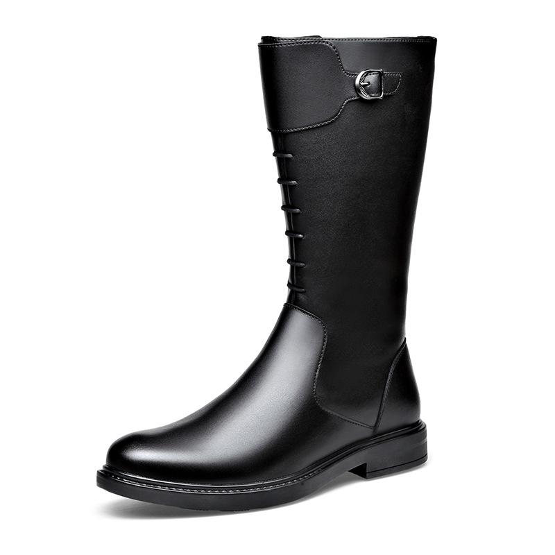 Модные мужские роскошные модные высокие мотоциклетные ботинки черные модные оригинальные кожаные ботинки осень-зима для верховой езды крутые длинные рыцарские ботинки