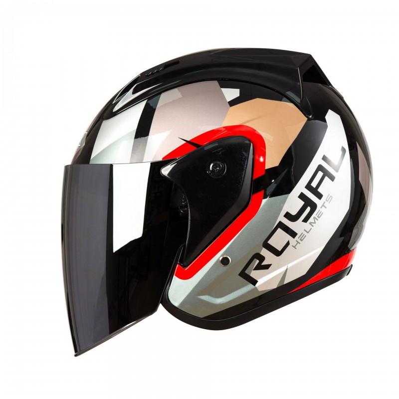 Open Face Motorcycle Helmet Men Women UV Protection Breathable Retro Cruiser Riding Half