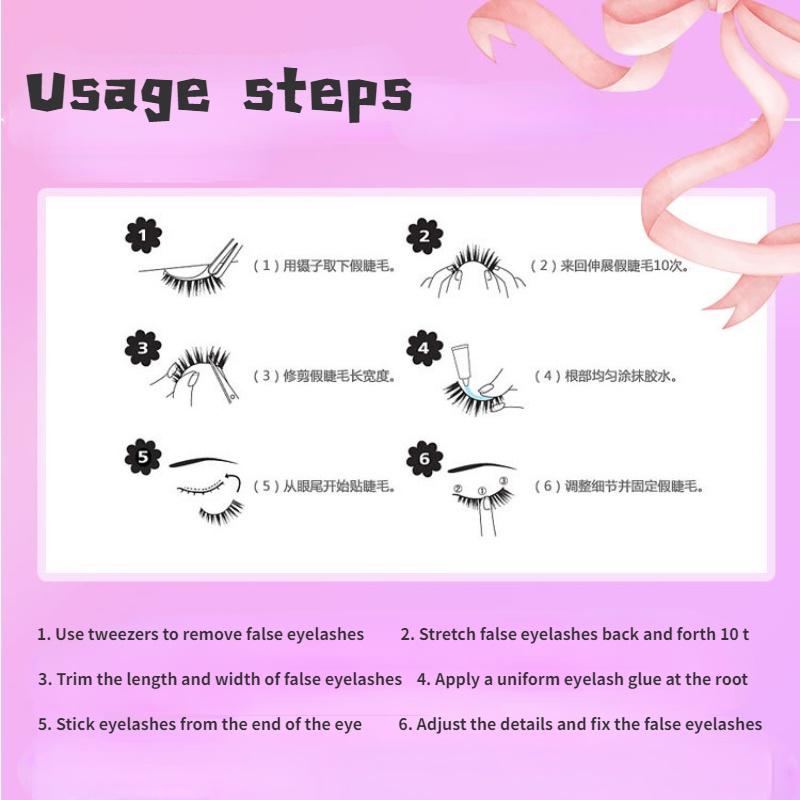 5 пар набора наращивания завитых ресниц. Различные стили повседневной природы. Накладные ресницы и макияж для ресниц. Специальные инструменты. Клей для ресниц.