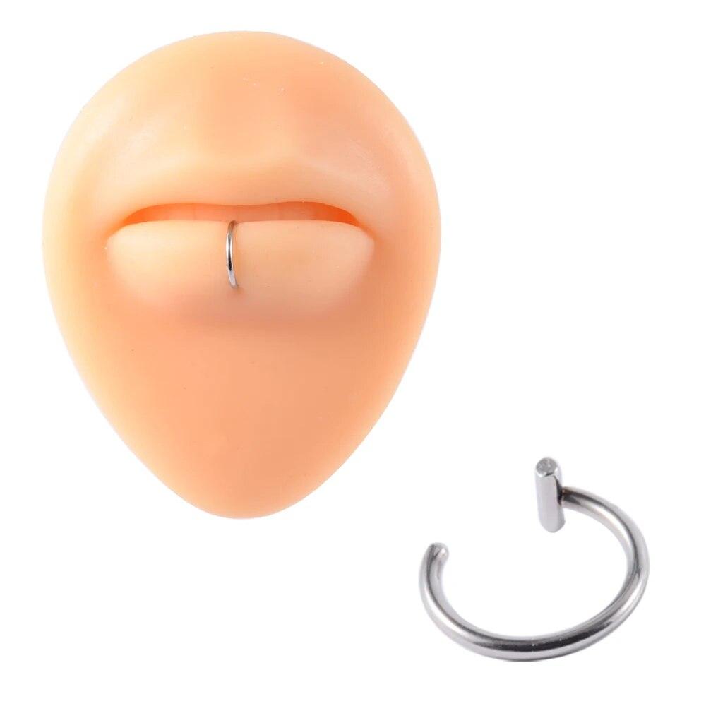 Серьги-клипсы из хирургической стали, 1 шт., серьги-клипсы для ушей, хрящевой раковины, манжеты, регулируемый размер, обруч для носа, непрокалывающее кольцо для губ, поддельные ювелирные изделия