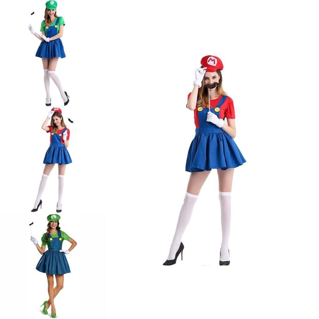 Высококачественный женский костюм Луиджи из Super Mario Bros. в модном дизайне