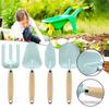 4PCS Metal Garden Tools with Wooden Handle Beach Toys Gardening Tools for Kids