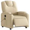 VidaXL Fauteuil inclinable de massage électrique crème tissu 3204365