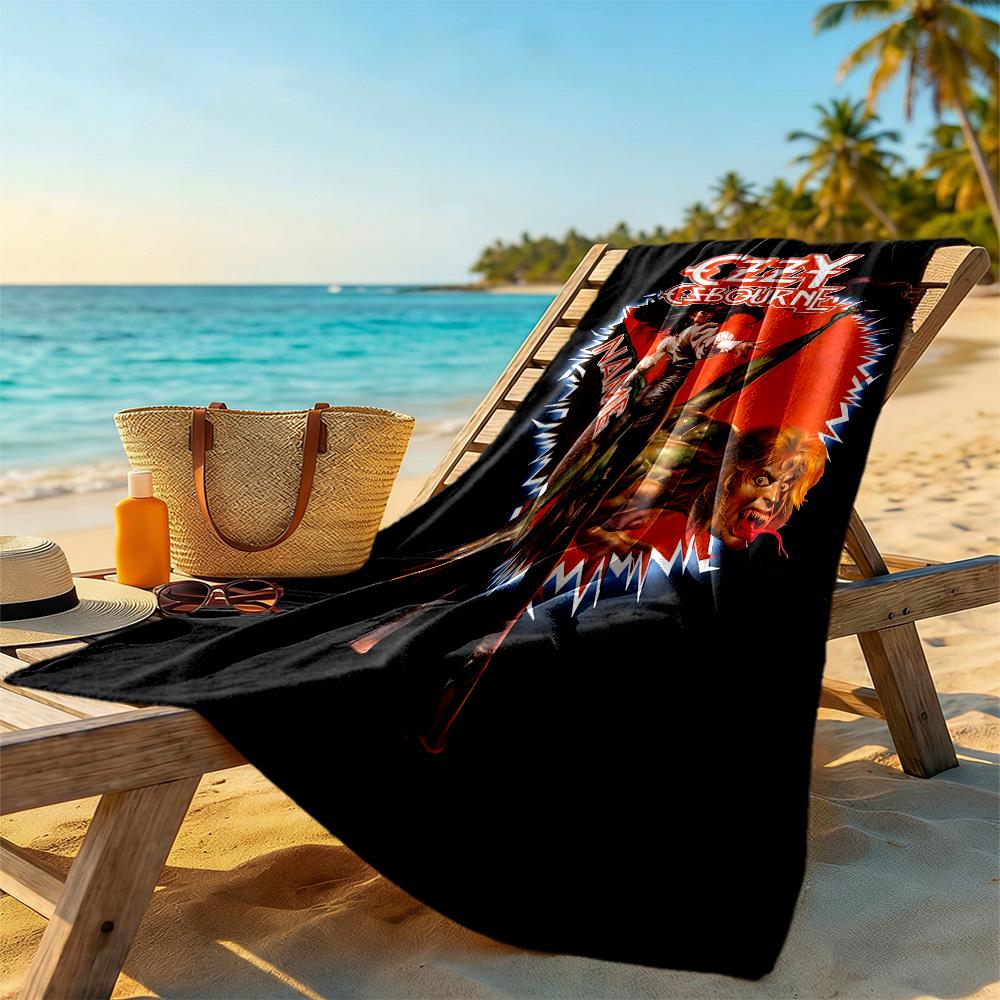 Ozzy Osbourne Dragon Artwork Customizable Name Beach Towel Soft Durable Quick-Dry Portable for SwimmingBeachCamping Travel Beach AccessoriesGym