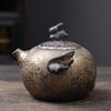 Rust Glazed Tea Pot Ceramic Kung Fu Tea Set Pot Vintage Rough Pottery Yixing Teapots Infuser Teapot Clay Coffeeware Teaware Puer