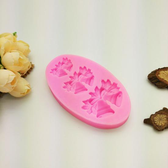 Силиконовая форма-колокольчик, 3D-эффект, изготовление выпечки, украшение, сделай сам, пищевая рождественская тема, рождественский трафарет