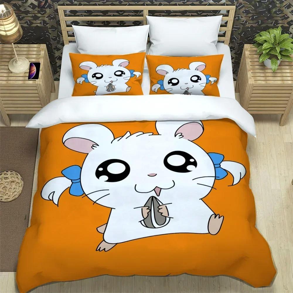 3D-печать Мультяшный милый комплект постельного белья Hamtaro Пододеяльник Пододеяльник Пододеяльник Подарок на день рождения Детский пододеяльник Постельные принадлежности Домашний текстиль