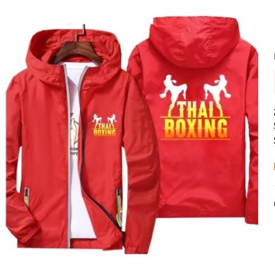 Муай Тай Кикбоксинг ММА UFFC Куртка Толстовка Ветровка Худи на молнии Мужская Женская Детская Унисекс Длинный рукав Принт Спорт Зал Фитнес Тренировка