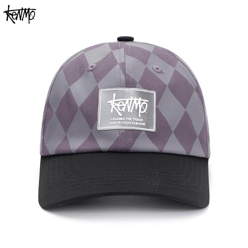KENMO Personalized Splicing Chess Grid Hat Body Outdoor Street Fashion Hip Hop Men and Women Adjustable Duck Tongue Baseball