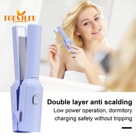 Портативный беспроводной выпрямитель для волос, быстрый нагрев 30 секунд, стайлер двойного назначения, зарядка через USB, автоматическое выключение, беспроводная защита от ожогов, стайлер для волос в путешествиях