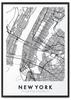 Poster New York City Map In Black Frame
