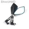 Universal Hawk-eye Motorcycle Rearview Mirror 8mm 10mm Handlebar Side Mirrors for Motorbike Scooter Dirt Bike E-Bike Blue