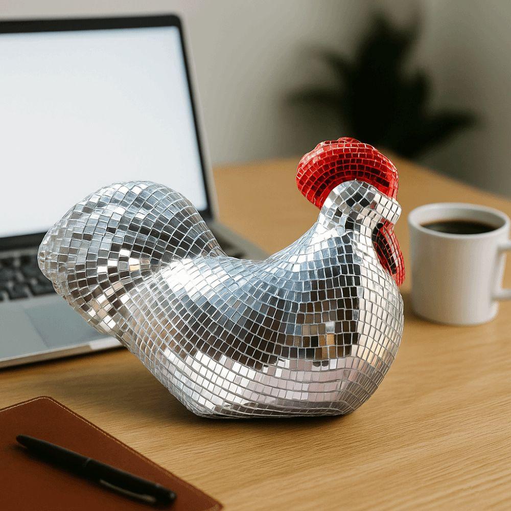 Зеркальные Диско-Шары в Форме Курицы Изысканная Фигурка Новая Статуя Декор для Дома