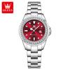 OLEVS New Elegant Women Wristwatch Waterproof Luminous Calendar Ladies Watch Stainless Steel Red Quartz Women's Watches Female