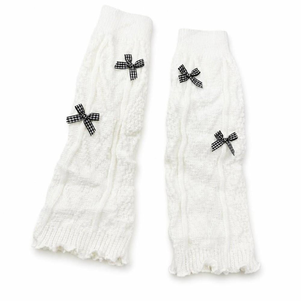 Knitted Style Bow Tie Leg Warmers Pile Stockings Stacked Socks Cute Guards Socks  Ballet Style