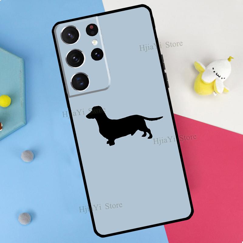 Cartoon Dachshund Sausage Dog Phone Case For Samsung Galaxy S23 S22 Ultra Note 20 10 S8 S9 S10 Plus S20 FE S21 FE Cover