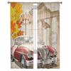 Римский винтажный постер с автомобилем, прозрачная занавеска для гостиной, спальни, вуаль, занавески для окон, занавески из органзы, вечерние тюлевые шторы